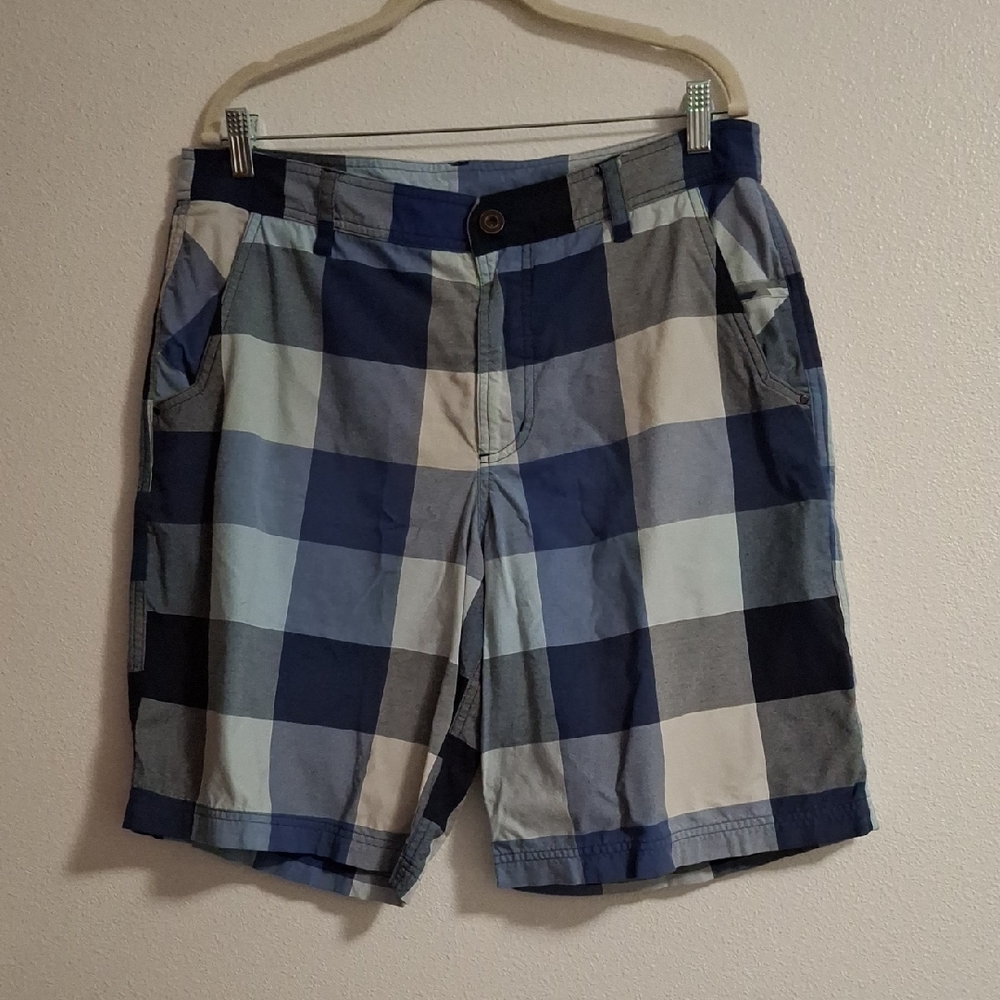 Lululemeon Kahuna Blue Checkered Golf Bermuda Men's Shorts Size 36